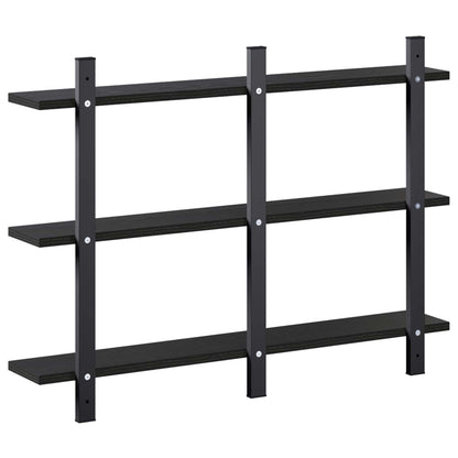 vidaXL Wall Shelf Black Oak 79.5 x 13.5 x 58 cm Engineered Wood