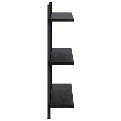 vidaXL Wall Shelf Black Oak 79.5 x 13.5 x 58 cm Engineered Wood