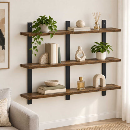 vidaXL Wall Shelf Smoked Oak 79.5 x 13.5 x 58 cm Engineered Wood
