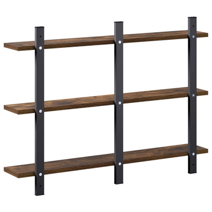 vidaXL Wall Shelf Smoked Oak 79.5 x 13.5 x 58 cm Engineered Wood