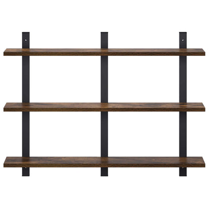 vidaXL Wall Shelf Smoked Oak 79.5 x 13.5 x 58 cm Engineered Wood