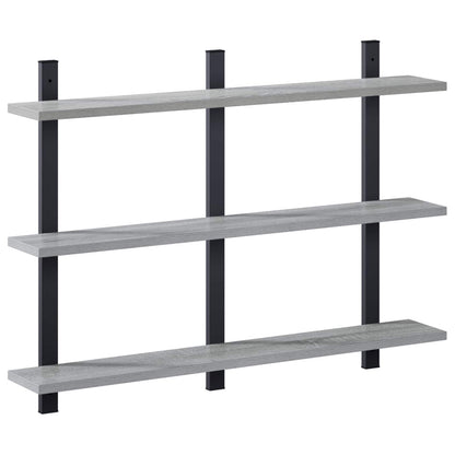 vidaXL Wall Shelf Grey Sonoma 79.5 x 13.5 x 58 cm Engineered Wood