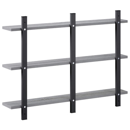 vidaXL Wall Shelf Grey Sonoma 79.5 x 13.5 x 58 cm Engineered Wood