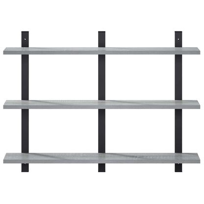 vidaXL Wall Shelf Grey Sonoma 79.5 x 13.5 x 58 cm Engineered Wood