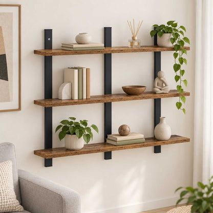 vidaXL Wall Shelf Old Wood 79.5 x 13.5 x 58 cm Engineered Wood