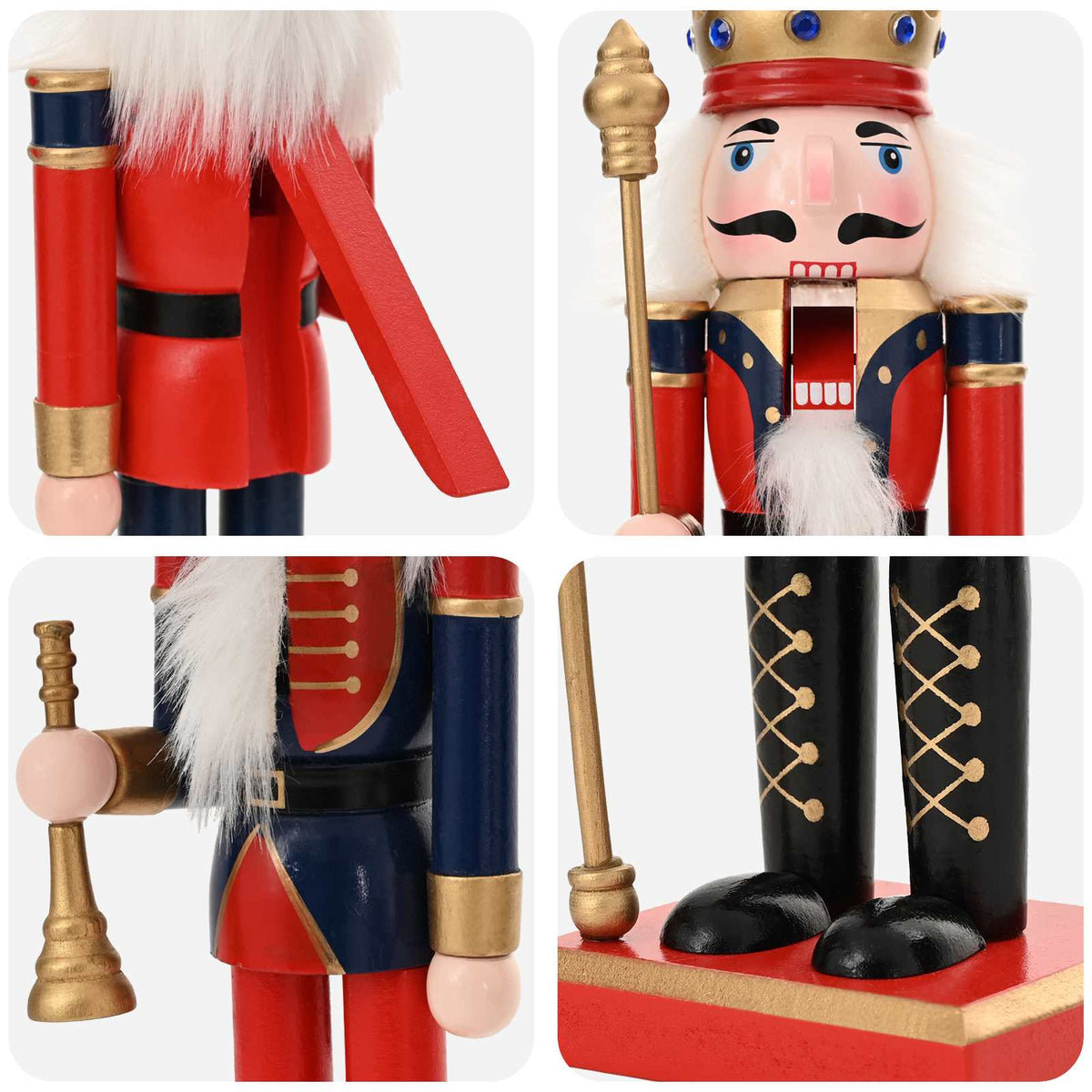 vidaXL Christmas Nutcracker TURKU 2 pcs Red and Black 30 cm