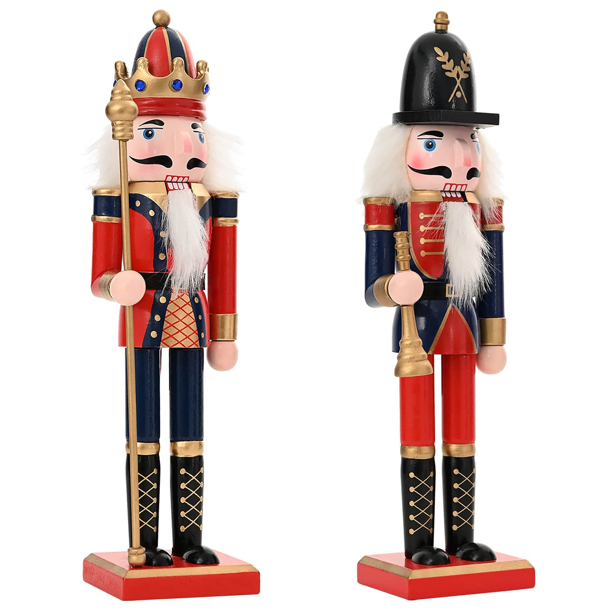 vidaXL Christmas Nutcracker TURKU 2 pcs Red and Black 30 cm