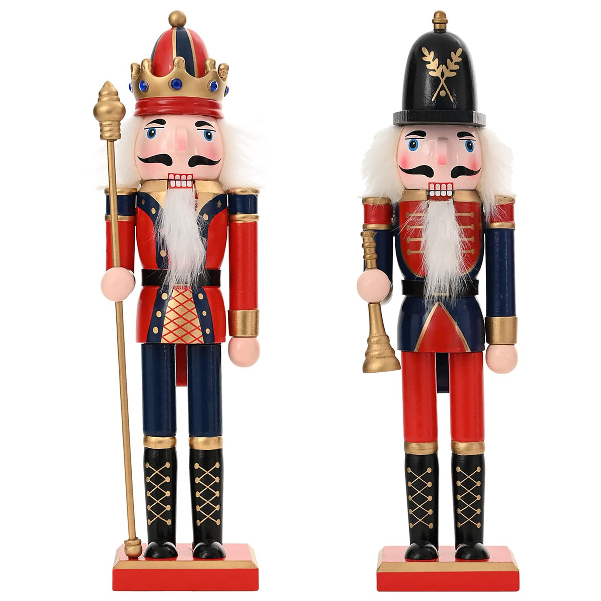 vidaXL Christmas Nutcracker TURKU 2 pcs Red and Black 30 cm