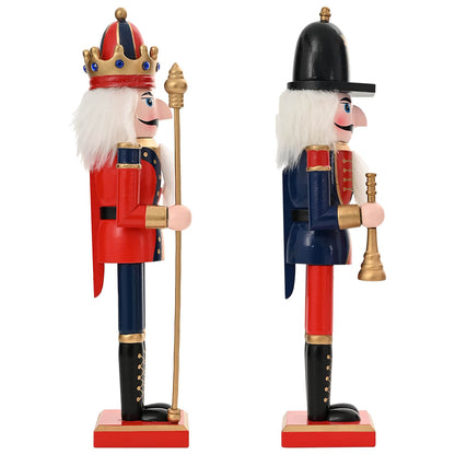 vidaXL Christmas Nutcracker TURKU 2 pcs Red and Black 30 cm