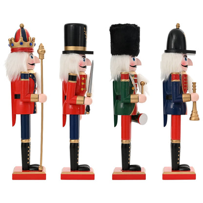 vidaXL Christmas Nutcracker TURKU 4 pcs Red and Black 30 cm