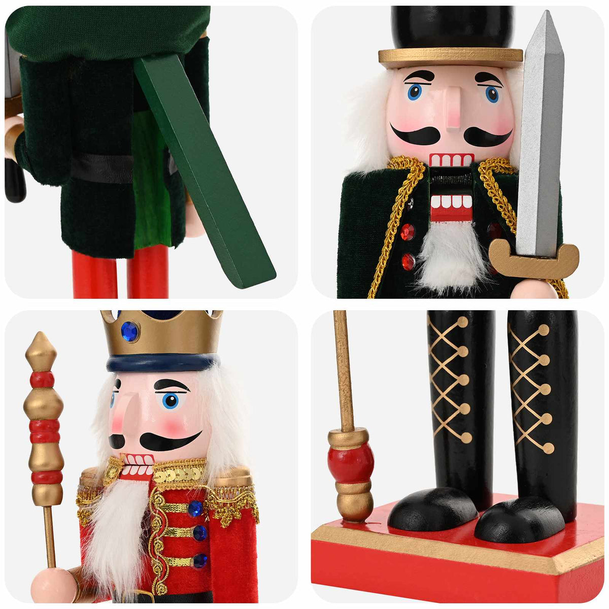 vidaXL Christmas Nutcracker TURKU 2 pcs Red and Black 38 cm