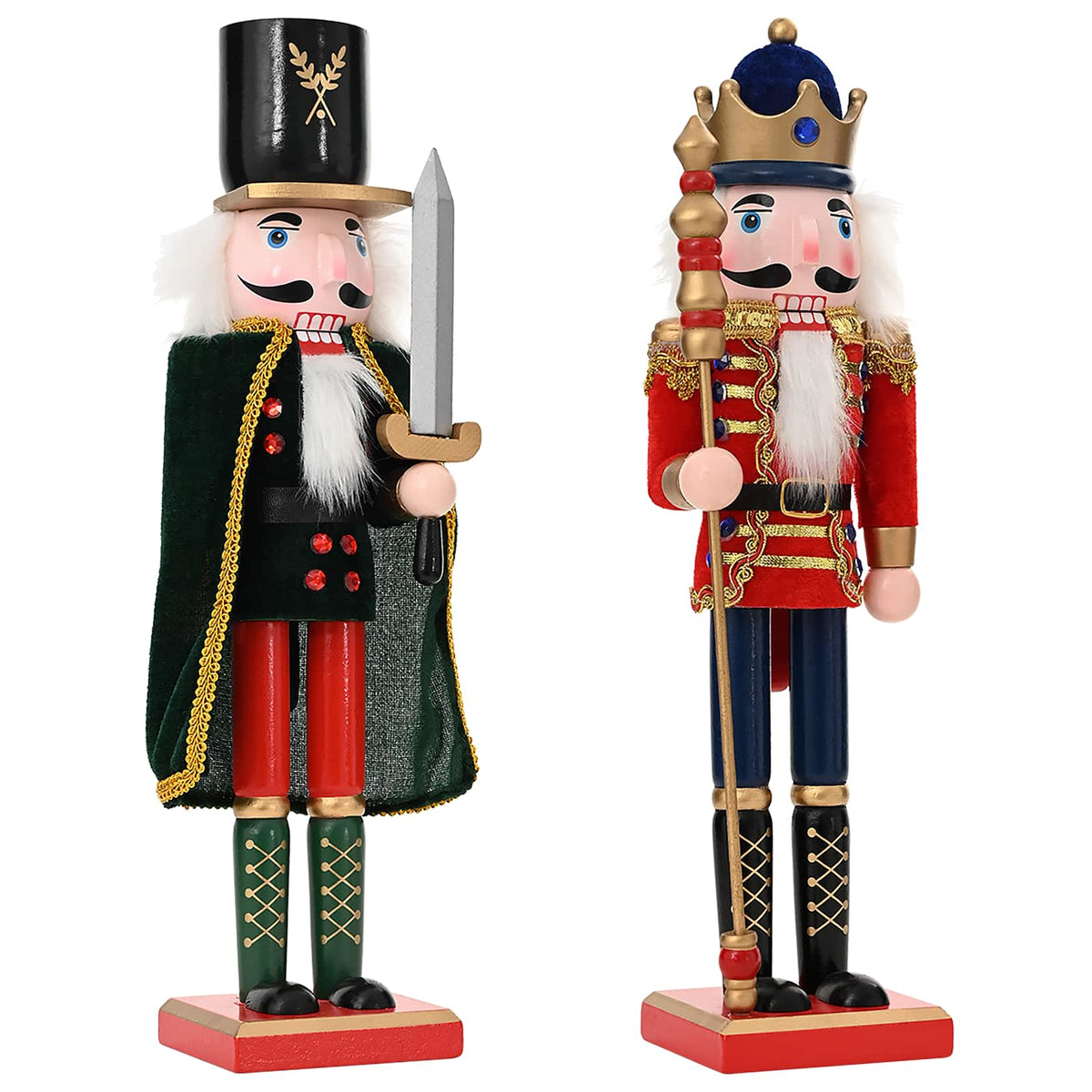 vidaXL Christmas Nutcracker TURKU 2 pcs Red and Black 38 cm