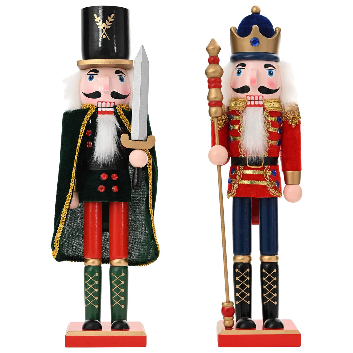 vidaXL Christmas Nutcracker TURKU 2 pcs Red and Black 38 cm