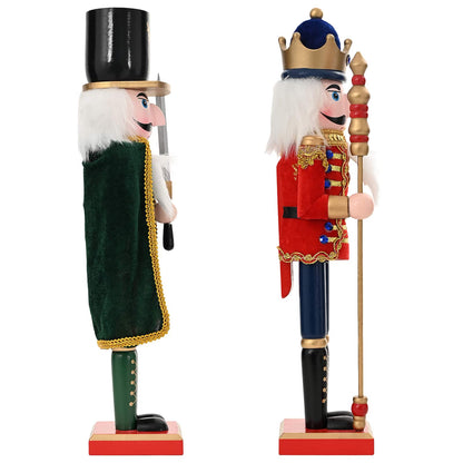 vidaXL Christmas Nutcracker TURKU 2 pcs Red and Black 38 cm