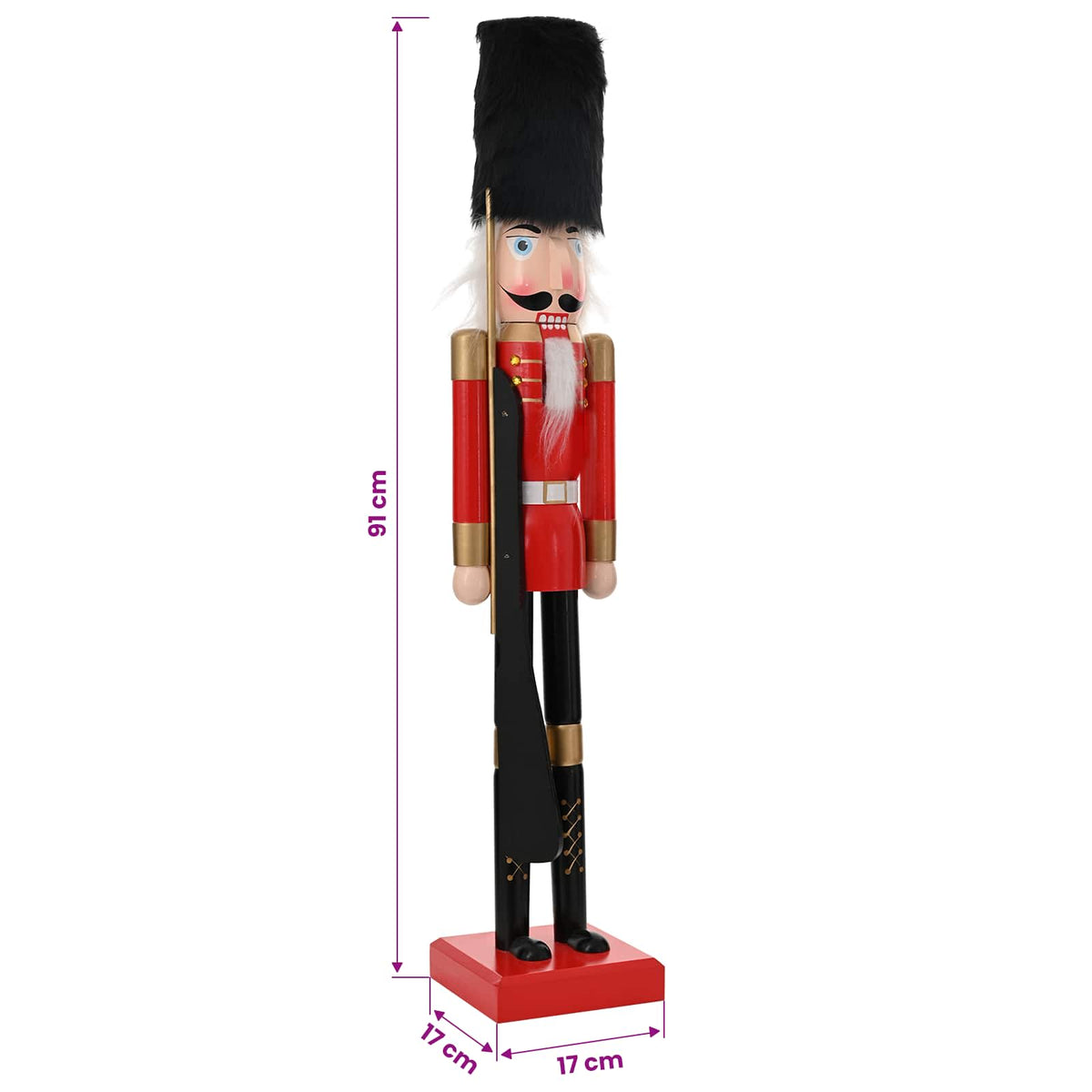vidaXL Christmas Nutcracker TURKU Red and Black 91 cm