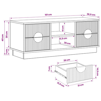 vidaXL TV Cabinet VENRAY 101 x 36.5 x 40 cm High Gloss White