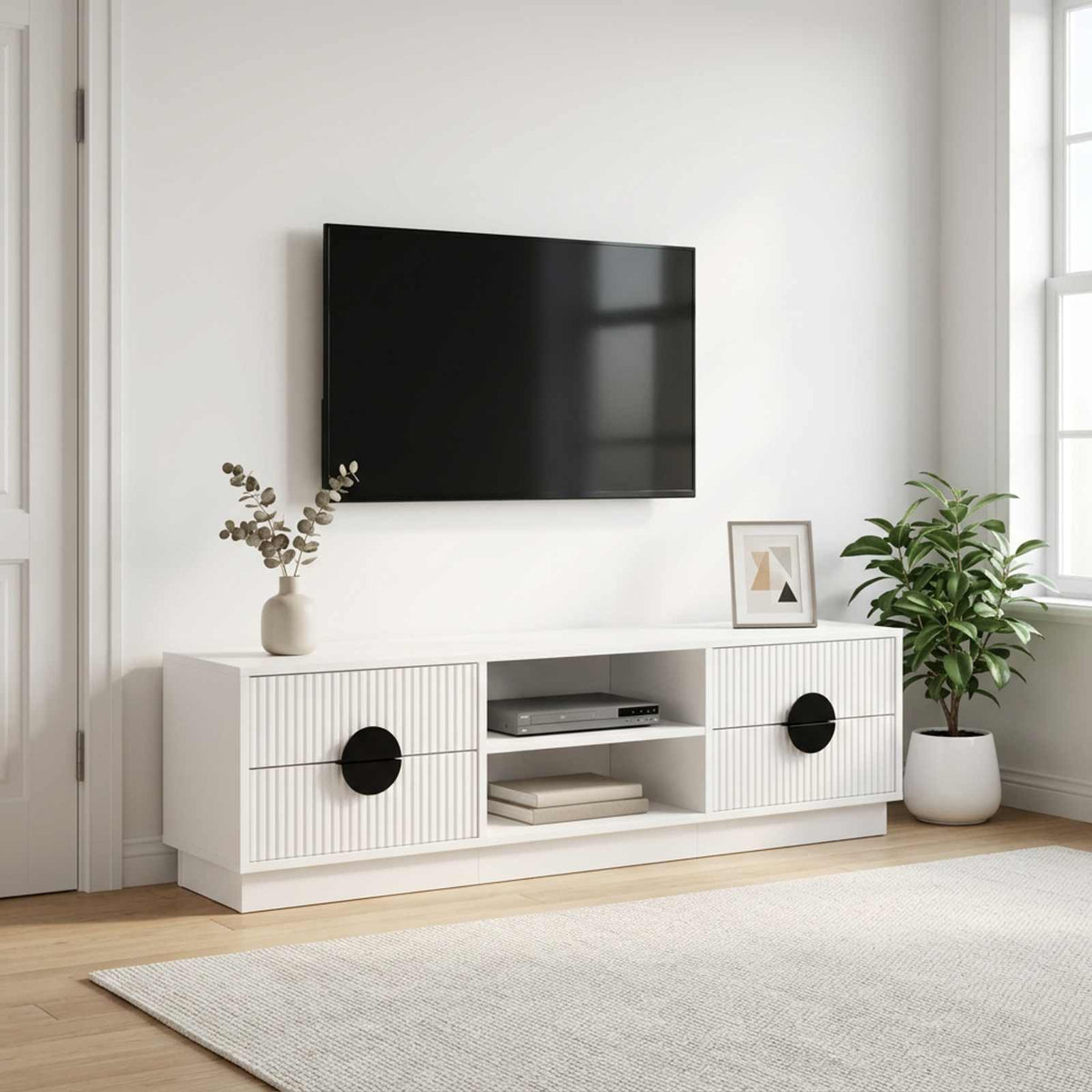 vidaXL TV Cabinet VENRAY 137.5 x 33 x 40 cm White