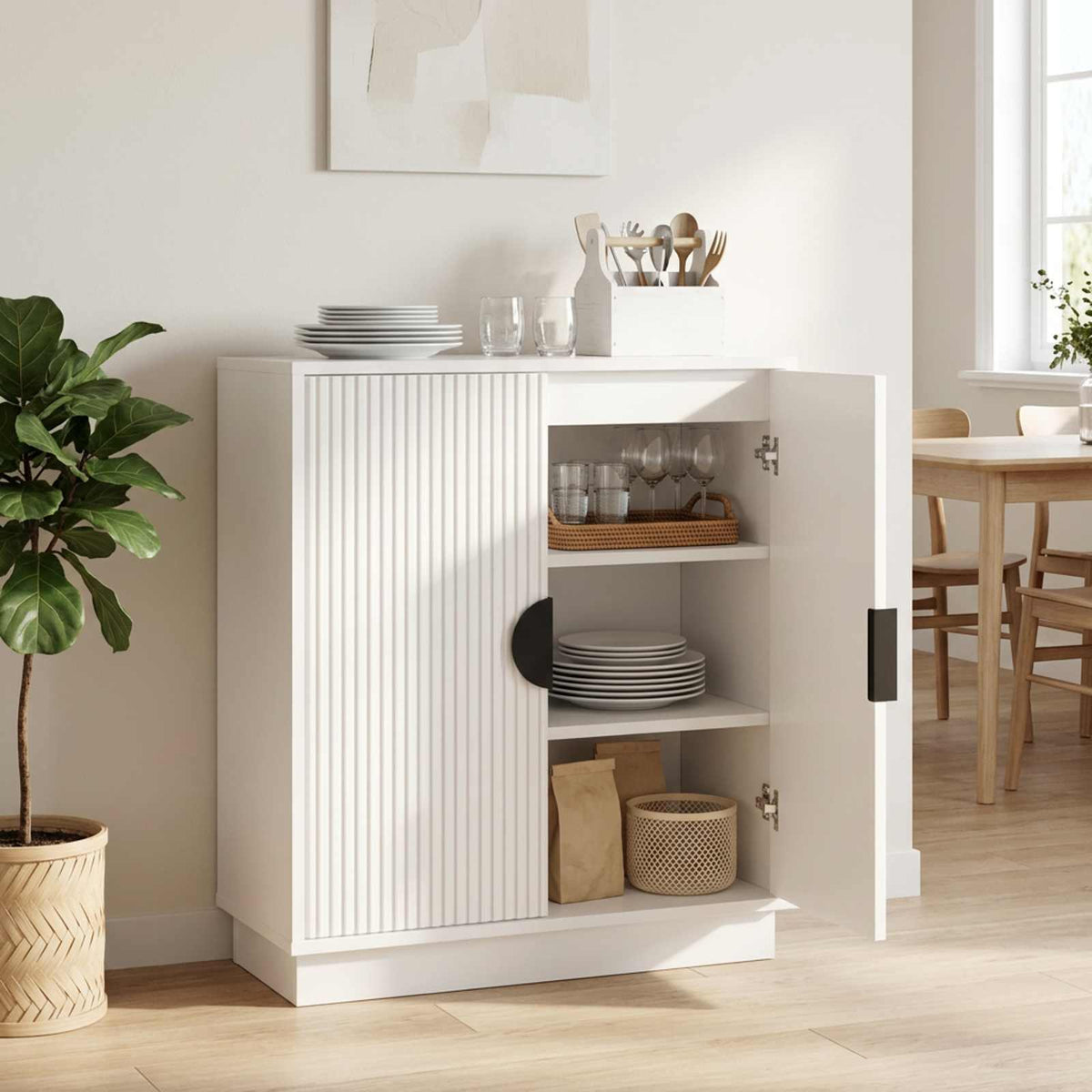 vidaXL Sideboard VENRAY High Gloss White 66 x 33 x 77.5 cm