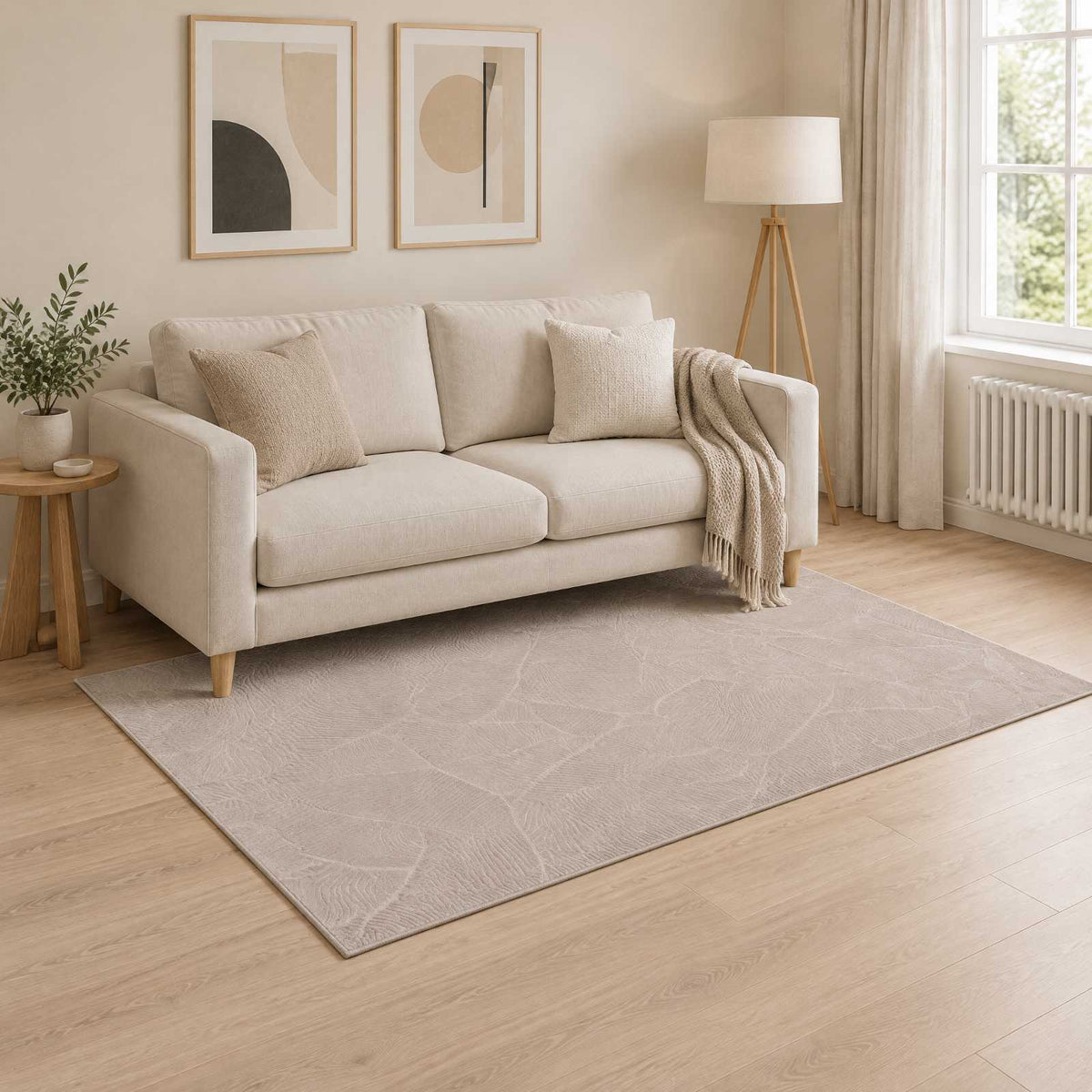 vidaXL Rug IZA Beige 120 x 170 cm 100% Polyester Low Pile