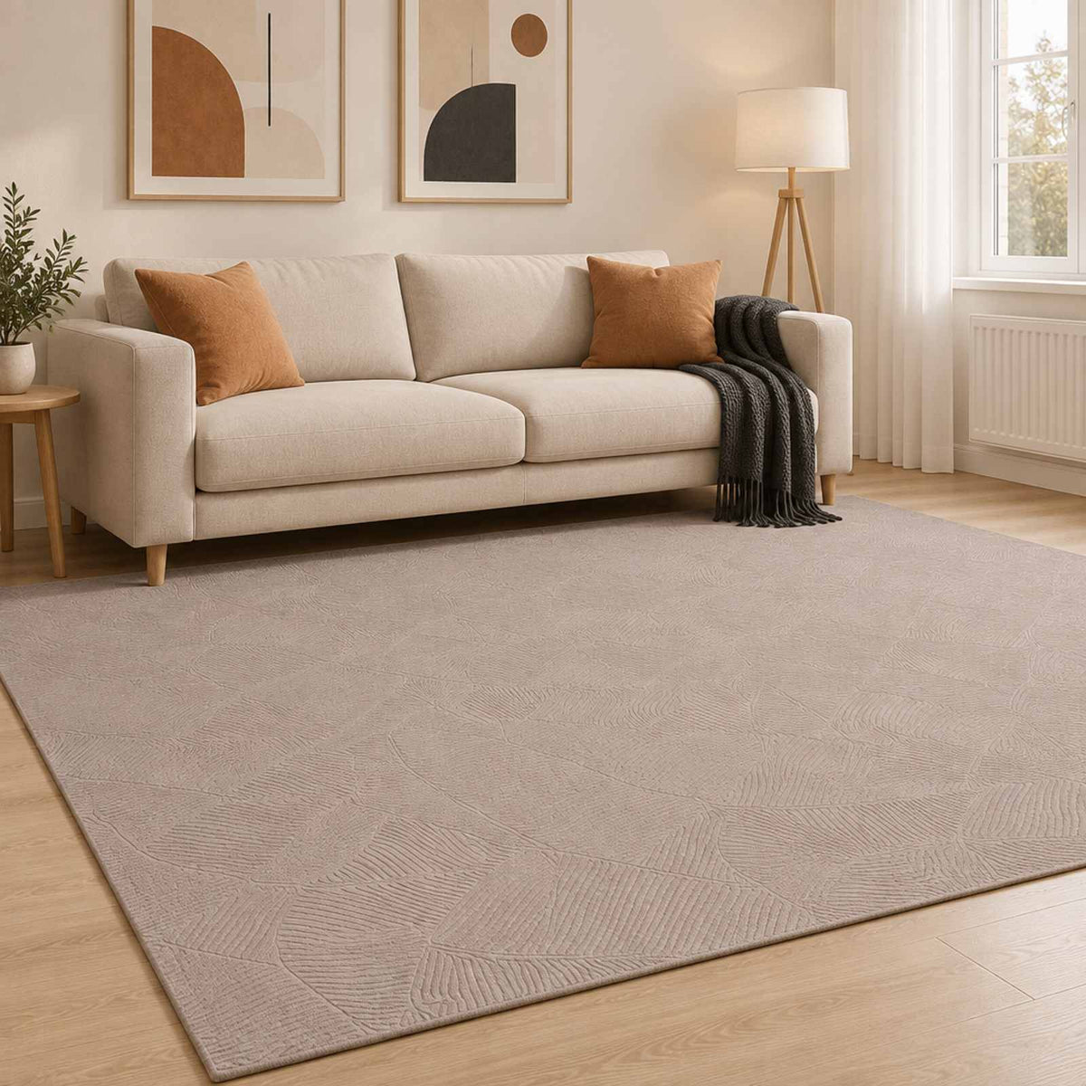 vidaXL Rug IZA Beige 200 x 280 cm 100% Polyester Low Pile