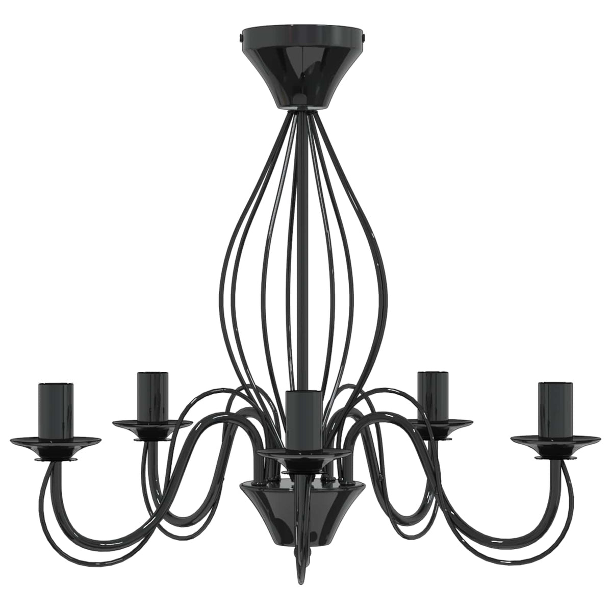vidaXL Chandelier E14 Metal Black Ø 52 x 47 cm