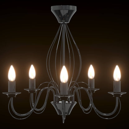 vidaXL Chandelier E14 Metal Black Ø 52 x 47 cm
