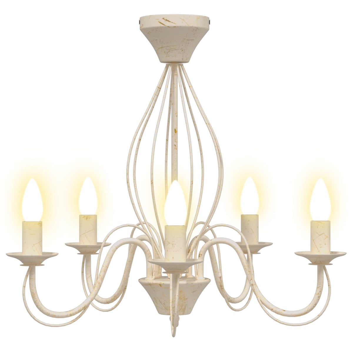 vidaXL Chandelier E14 Metal Antique White Ø 52 x 47 cm
