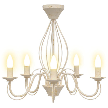 vidaXL Chandelier E14 Metal Antique White Ø 52 x 47 cm