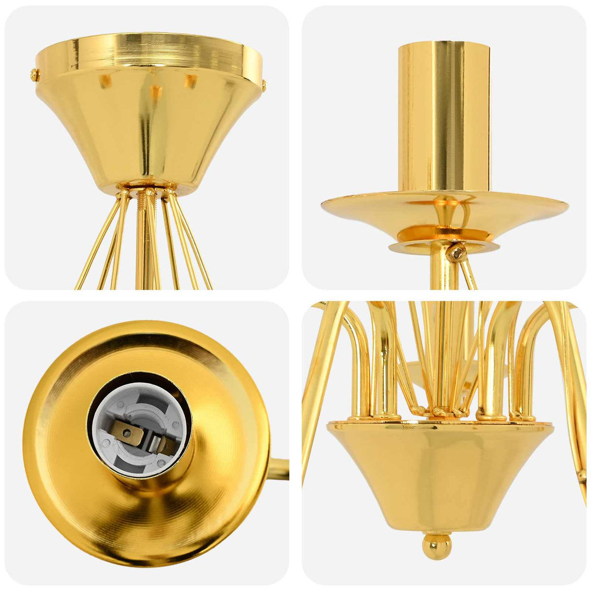 vidaXL Chandelier E14 Metal Gold Ø 52 x 47 cm