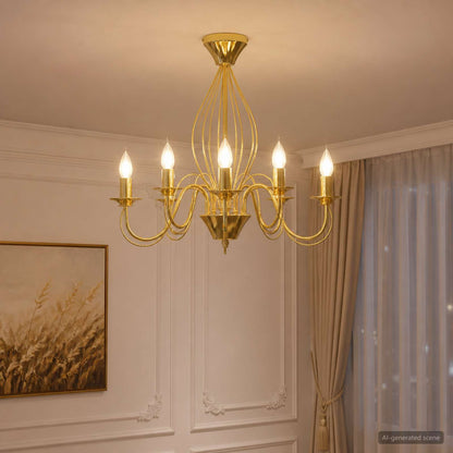 vidaXL Chandelier E14 Metal Gold Ø 52 x 47 cm