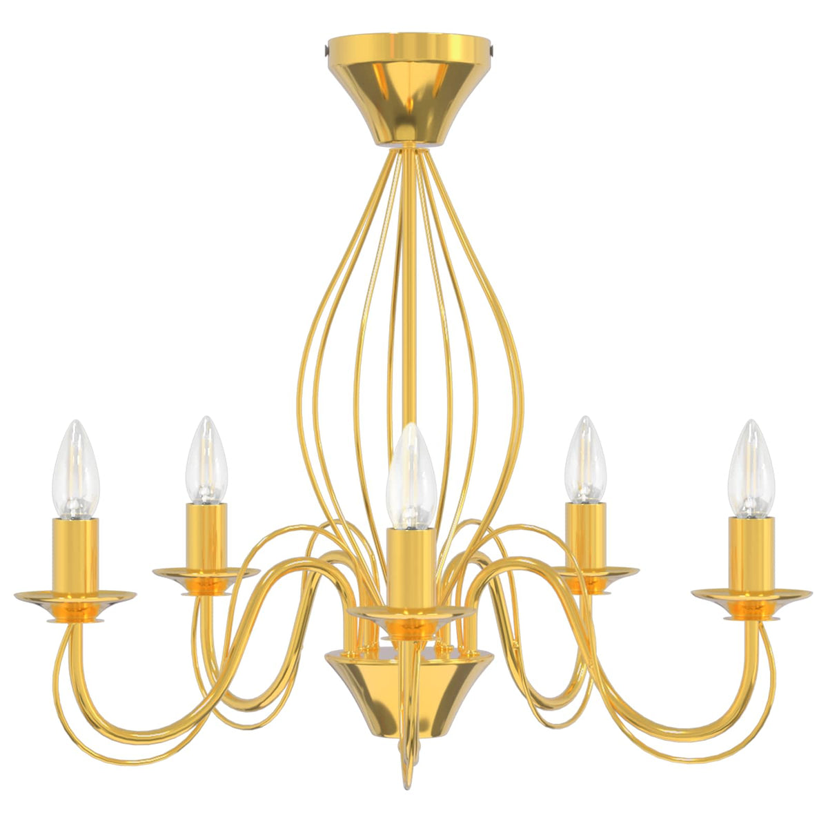 vidaXL Chandelier E14 Metal Gold Ø 52 x 47 cm
