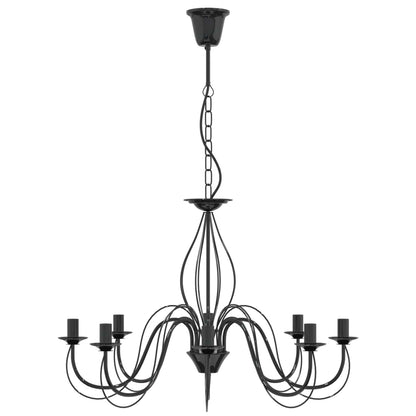 vidaXL Adjustable Chandelier E14 Metal Black Ø 78 x 101 cm