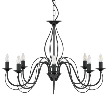 vidaXL Adjustable Chandelier E14 Metal Black Ø 78 x 101 cm
