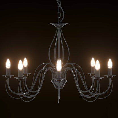 vidaXL Adjustable Chandelier E14 Metal Black Ø 78 x 101 cm
