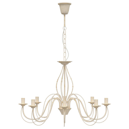 vidaXL Adjustable Chandelier E14 Metal Antique White Ø 78 x 101 cm
