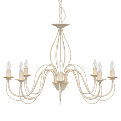 vidaXL Adjustable Chandelier E14 Metal Antique White Ø 78 x 101 cm