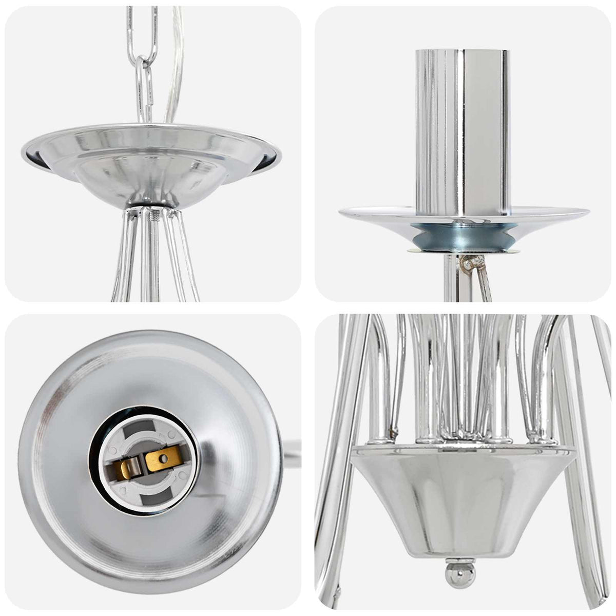 vidaXL Adjustable Chandelier E14 Metal Chrome Ø 78 x 101 cm