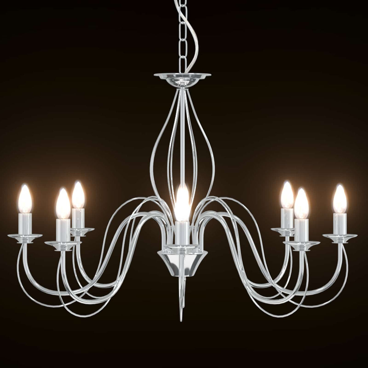 vidaXL Adjustable Chandelier E14 Metal Chrome Ø 78 x 101 cm
