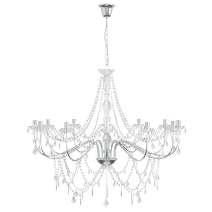 vidaXL Adjustable Chandelier with Beads E14 Metal and Acrylic Chrome