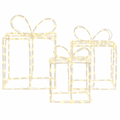 vidaXL Christmas Lighted Gift Boxes LOVIISA 3 pcs 360 LEDs Warm White