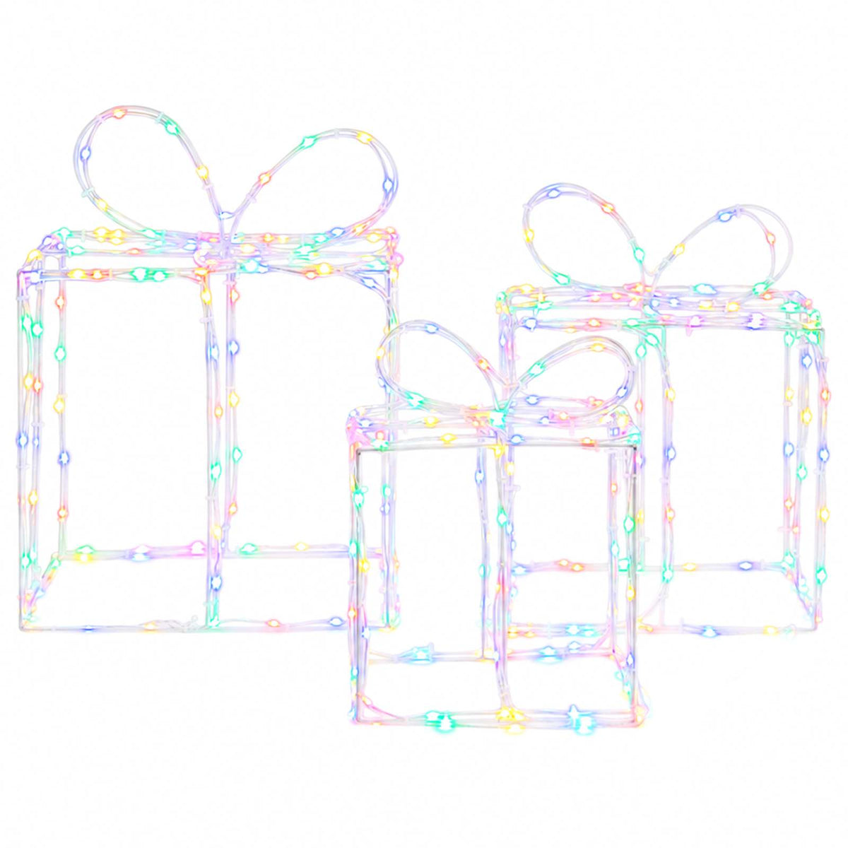 vidaXL Christmas Lighted Gift Boxes LOVIISA 3 pcs 360 LEDs Multicolour