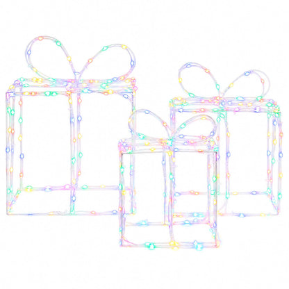 vidaXL Christmas Lighted Gift Boxes LOVIISA 3 pcs 360 LEDs Multicolour
