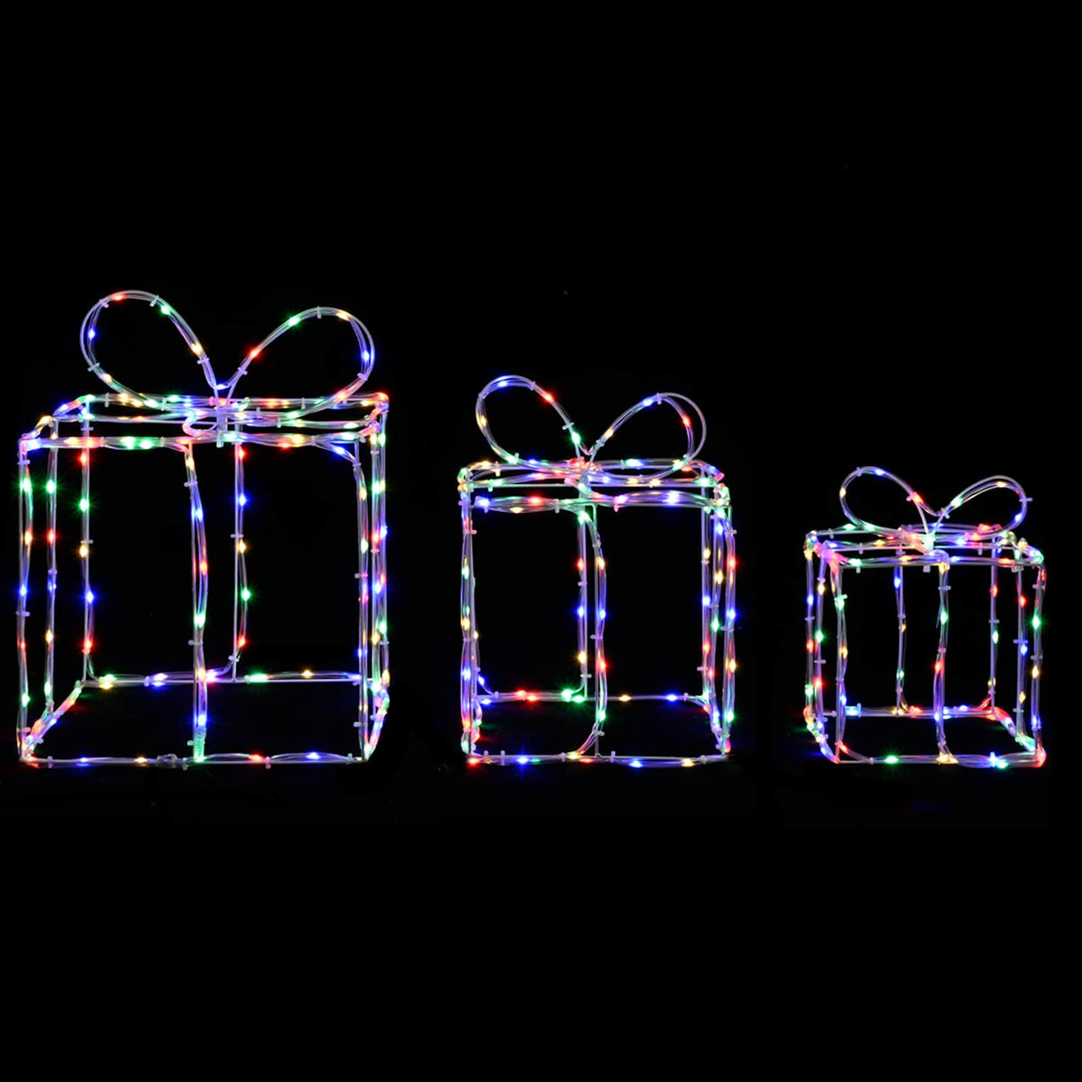 vidaXL Christmas Lighted Gift Boxes LOVIISA 3 pcs 360 LEDs Multicolour