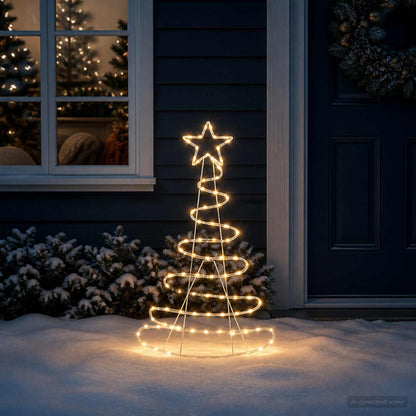 vidaXL LED Sign Christmas Tree LOVIISA 100 LEDs Warm White 51 x 99 cm