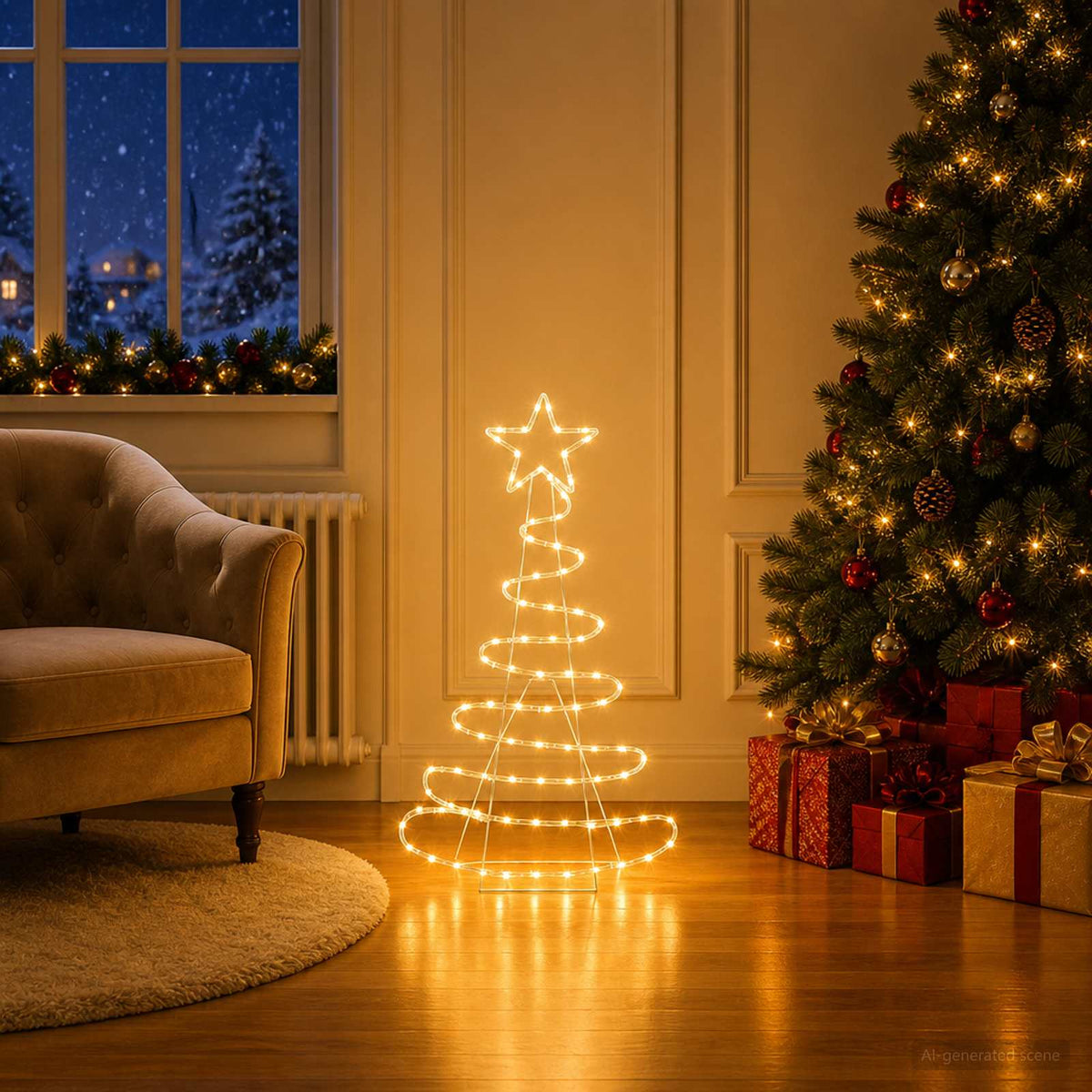 vidaXL LED Sign Christmas Tree LOVIISA 100 LEDs Warm White 51 x 99 cm