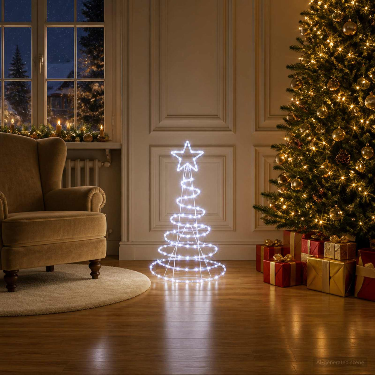 vidaXL LED Sign Christmas Tree LOVIISA 100 LEDs Cold White 51 x 99 cm
