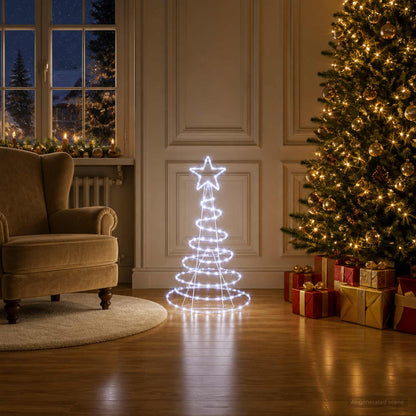 vidaXL LED Sign Christmas Tree LOVIISA 100 LEDs Cold White 51 x 99 cm