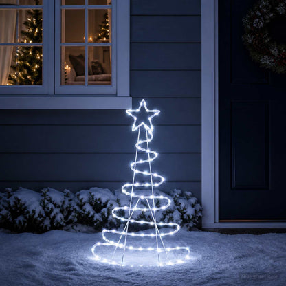 vidaXL LED Sign Christmas Tree LOVIISA 100 LEDs Cold White 51 x 99 cm