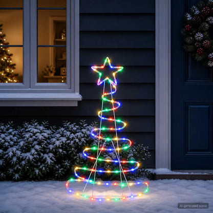 vidaXL LED Sign Christmas Tree LOVIISA 100 LEDs Multicolour 51 x 99 cm