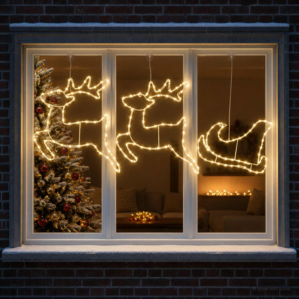 vidaXL Reindeer and Sleigh Christmas Decoration LOVIISA 180 LEDs